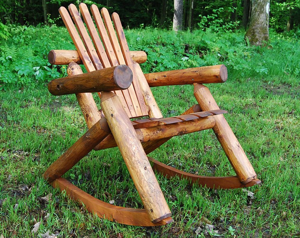 Cedar Log Rocking Chair