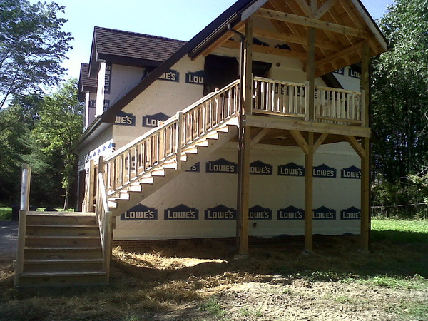 Exterior Cedar Log Traditional Railing