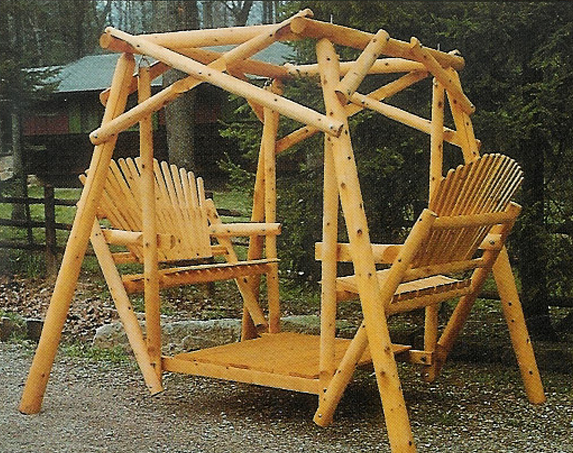 Rustic Log Double Glider